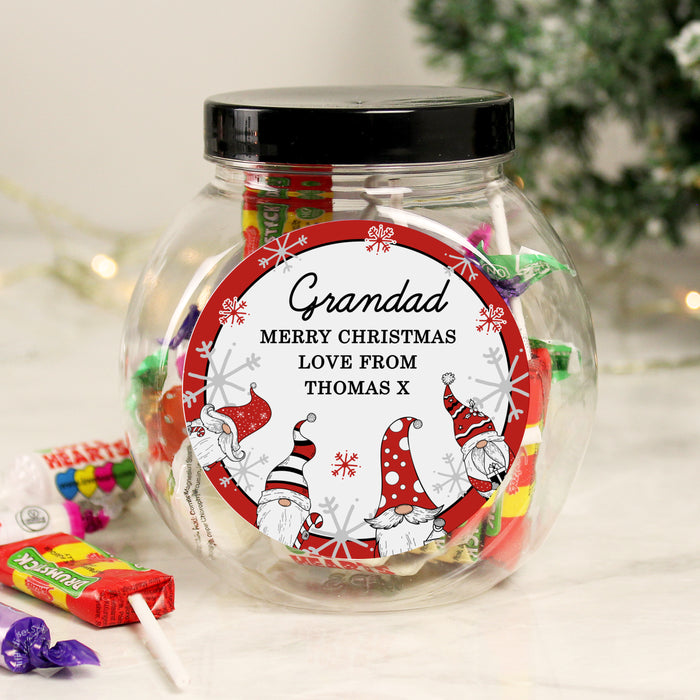 Personalised Gonk Christmas Sweet Jar - The Gift Cabin UK