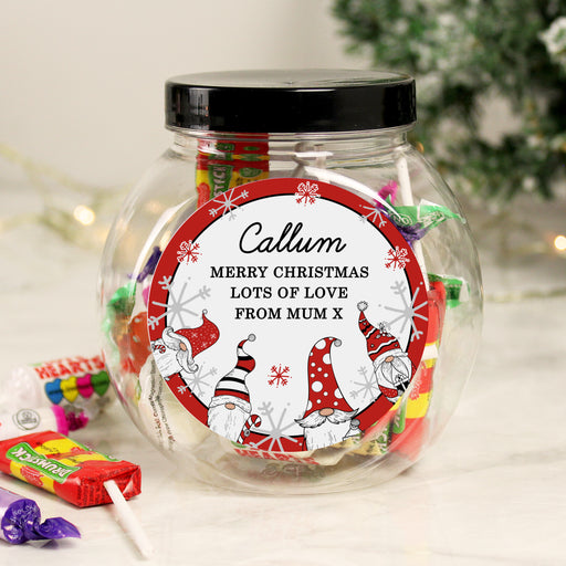 Personalised Gonk Christmas Sweet Jar - The Gift Cabin UK