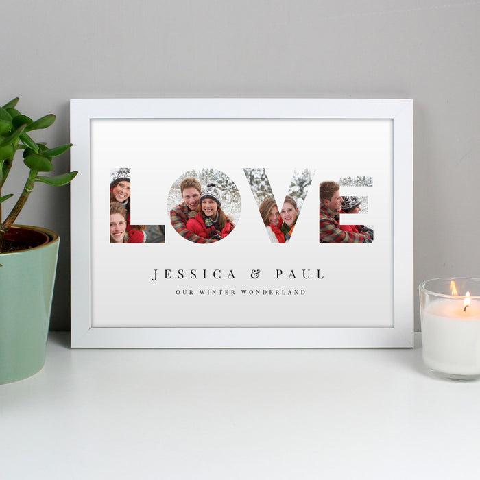 Personalised LOVE Photo Upload White A4 Framed Print - The Gift Cabin UK