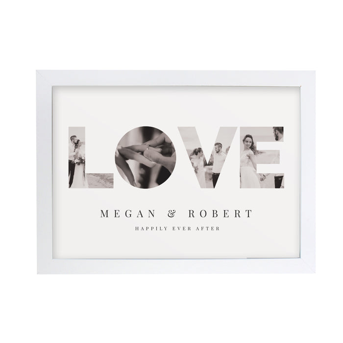 Personalised LOVE Photo Upload White A4 Framed Print - The Gift Cabin UK