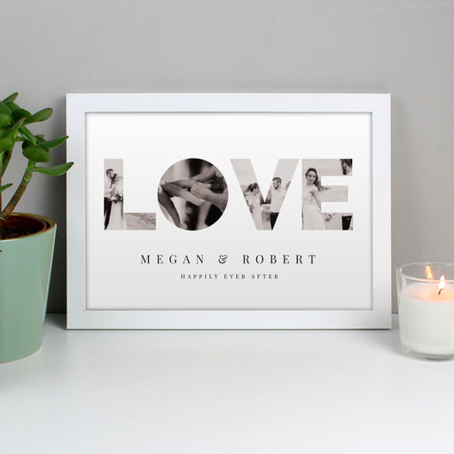 Personalised LOVE Photo Upload White A4 Framed Print - The Gift Cabin UK