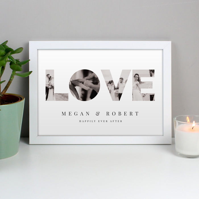 Personalised LOVE Photo Upload White A4 Framed Print - The Gift Cabin UK