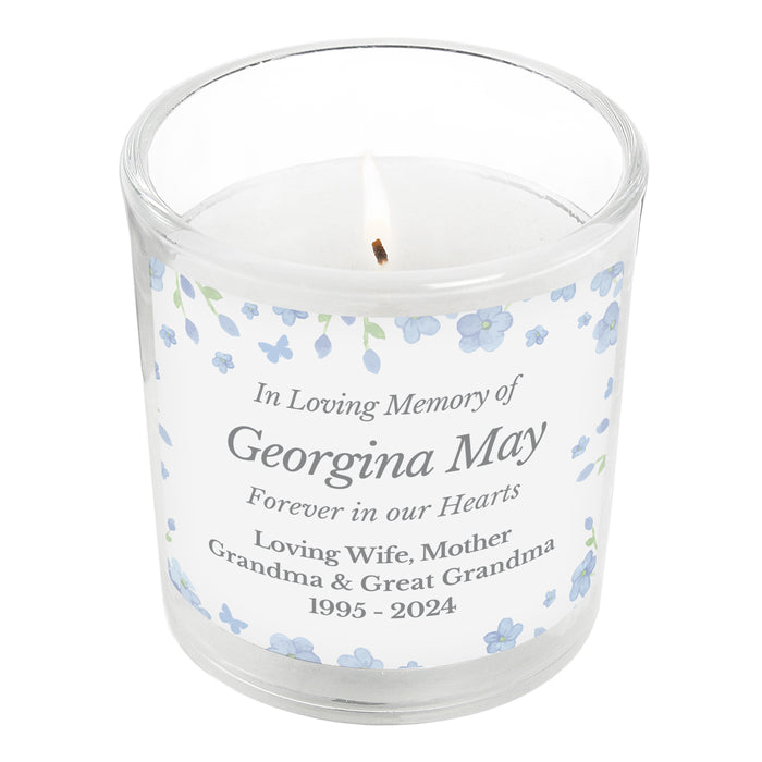 Personalised Memorial Forget Me Not Candle Jar