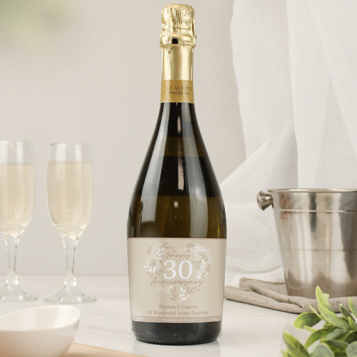 Personalised 30th Pearl Wedding Anniversary Prosecco - The Gift Cabin UK