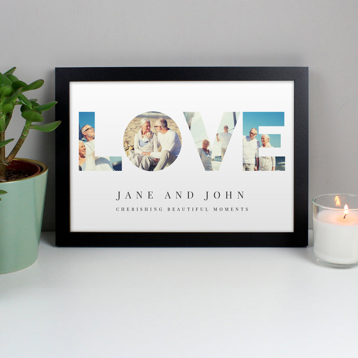 Personalised LOVE Photo Upload Black A4 Framed Print - The Gift Cabin UK