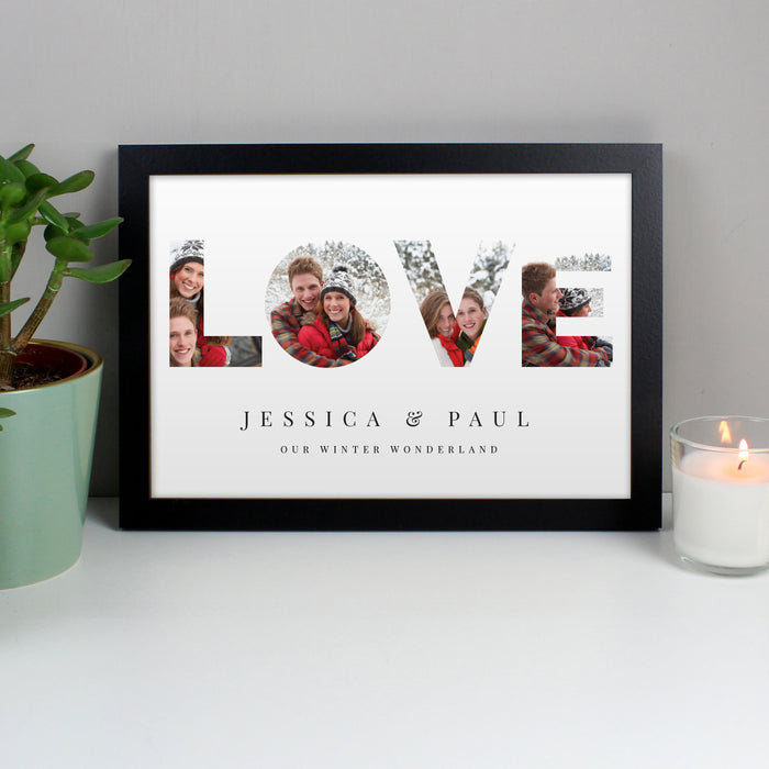 Personalised LOVE Photo Upload Black A4 Framed Print - The Gift Cabin UK