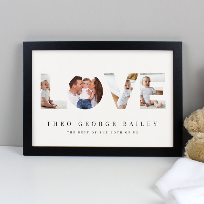 Personalised LOVE Photo Upload Black A4 Framed Print - The Gift Cabin UK