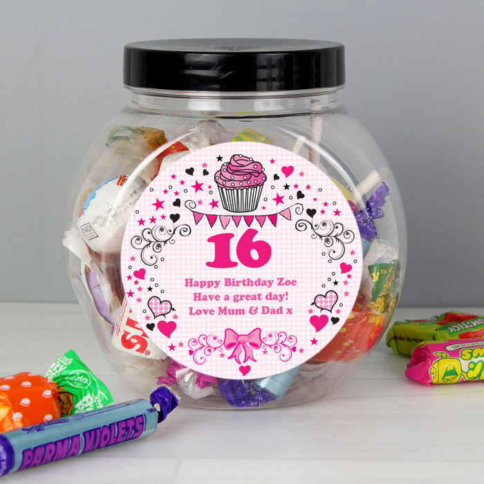 Personalised Birthday Big Age Sweet Jar - The Gift Cabin UK