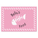 Personalised Pink Fish Bone Cat Pet Bowl Mat - The Gift Cabin UK