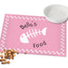 Personalised Pink Fish Bone Cat Pet Bowl Mat - The Gift Cabin UK