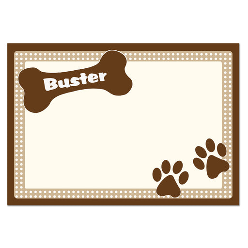 Personalised Brown Dotty Dog Pet Bowl Mat - The Gift Cabin UK