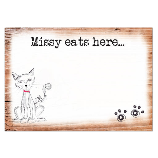 Personalised Scribble Cat Pet Bowl Mat - The Gift Cabin UK