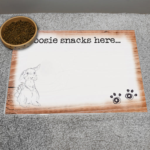 Personalised Scribble Bunny Pet Bowl Mat - The Gift Cabin UK