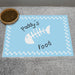 Personalised Blue Fish Bone Cat Pet Bowl Mat - The Gift Cabin UK