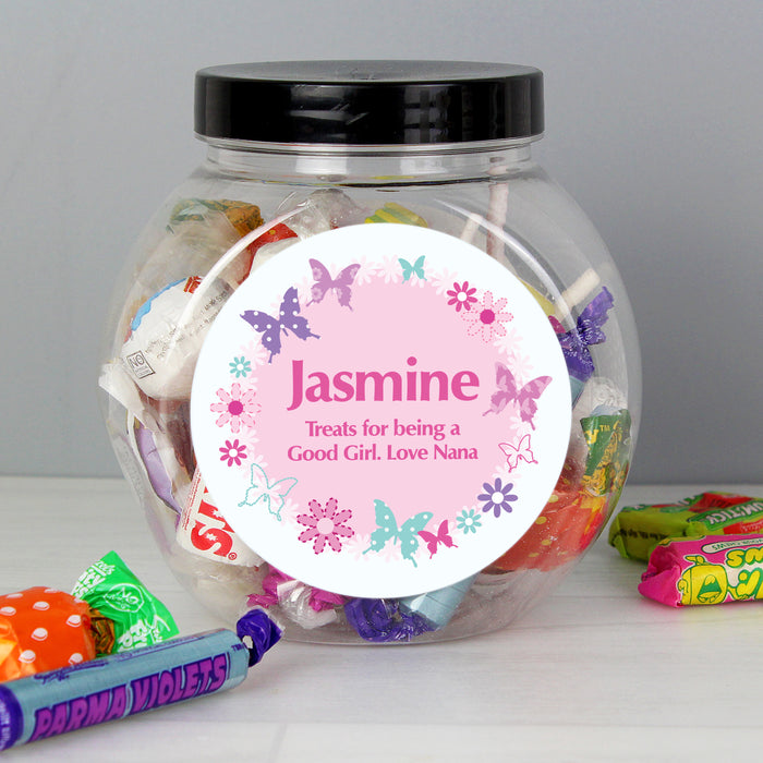 Personalised Butterfly Sweets Jar - The Gift Cabin UK