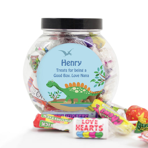 Personalised Dinosaur Sweets Jar - The Gift Cabin UK