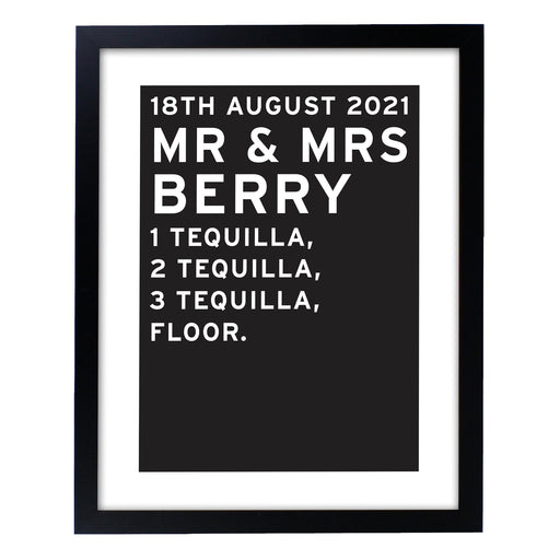 Personalised Typography Black Framed Print - The Gift Cabin UK