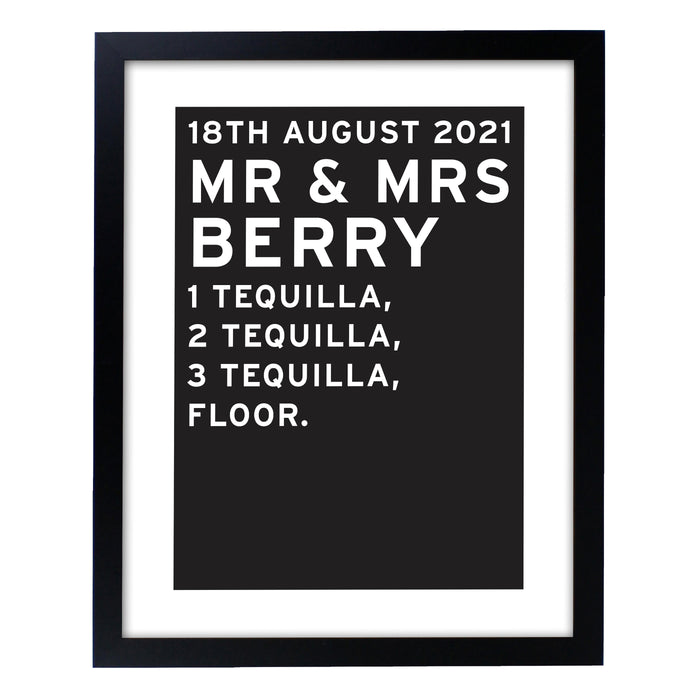 Personalised Typography Black Framed Print - The Gift Cabin UK