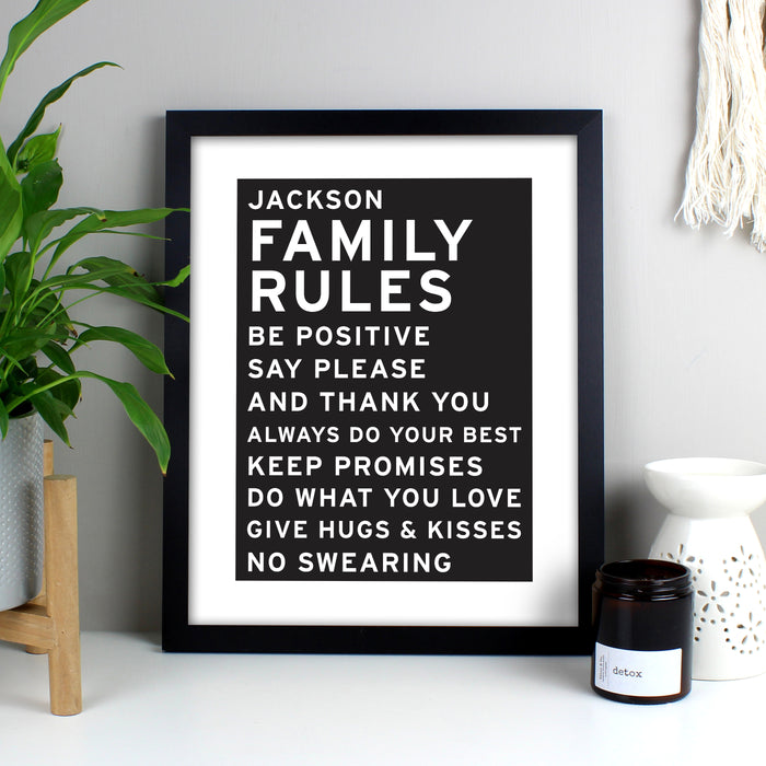 Personalised Typography Black Framed Print - The Gift Cabin UK