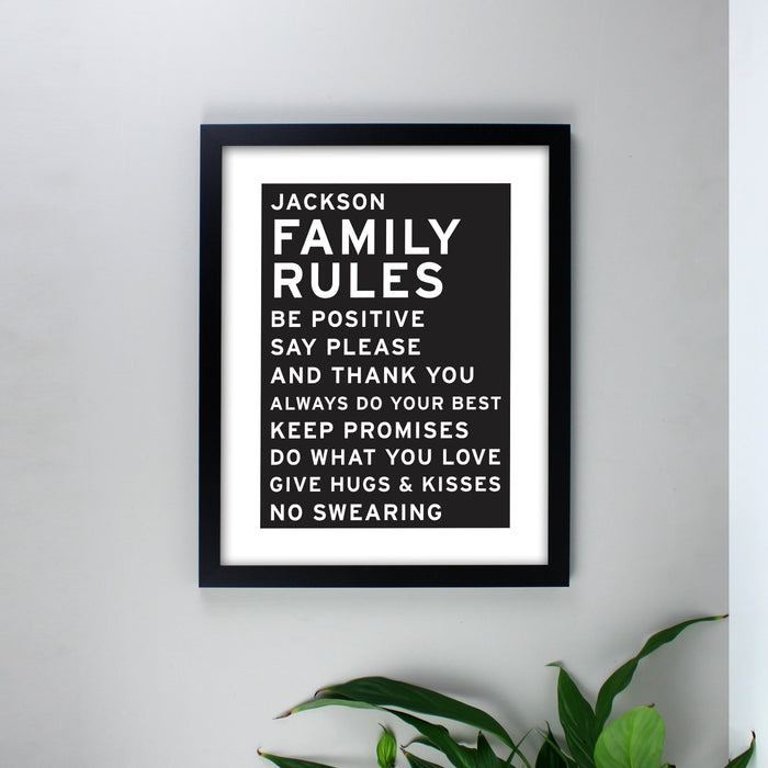 Personalised Typography Black Framed Print - The Gift Cabin UK