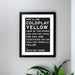 Personalised Typography Black Framed Print - The Gift Cabin UK