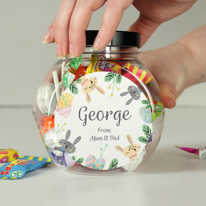 Personalised Easter Bunny Sweet Jar - The Gift Cabin UK