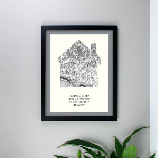 Personalised 1805 - 1874 Old Series Map Home Black Framed Print - The Gift Cabin UK