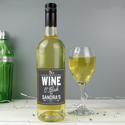 Personalised Wine O'Clock White Wine - The Gift Cabin UK