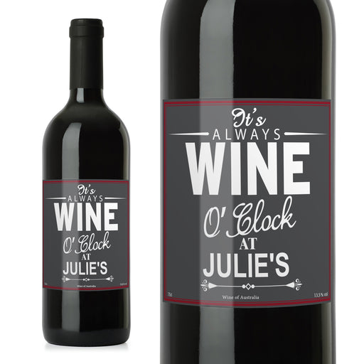 Personalised Wine O'Clock Red Wine - The Gift Cabin UK