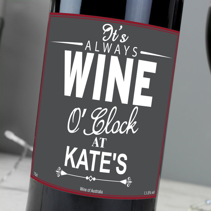 Personalised Wine O'Clock Red Wine - The Gift Cabin UK