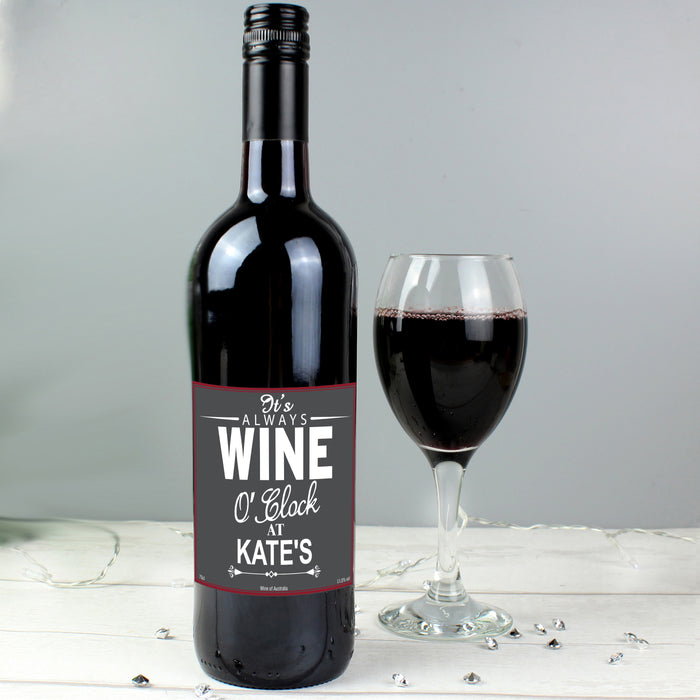 Personalised Wine O'Clock Red Wine - The Gift Cabin UK