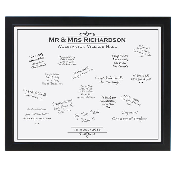 Personalised Occasion Black Signing Framed Print - The Gift Cabin UK