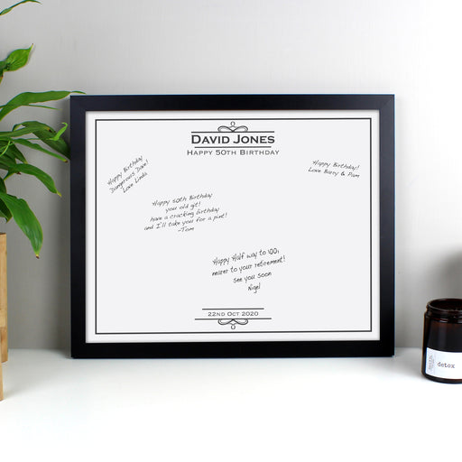 Personalised Occasion Black Signing Framed Print - The Gift Cabin UK