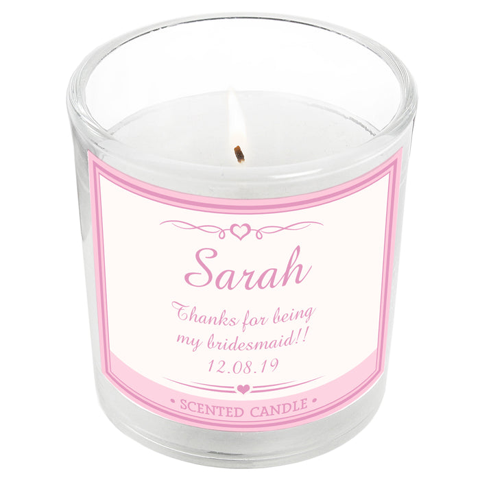 Personalised Pink Elegant Scented Jar Candle