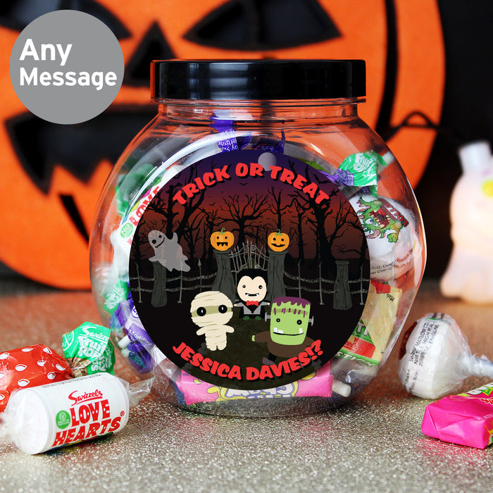 Personalised Halloween Characters Sweet Jar - The Gift Cabin UK