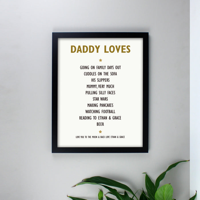 Personalised List of Love Black Framed Print - The Gift Cabin UK