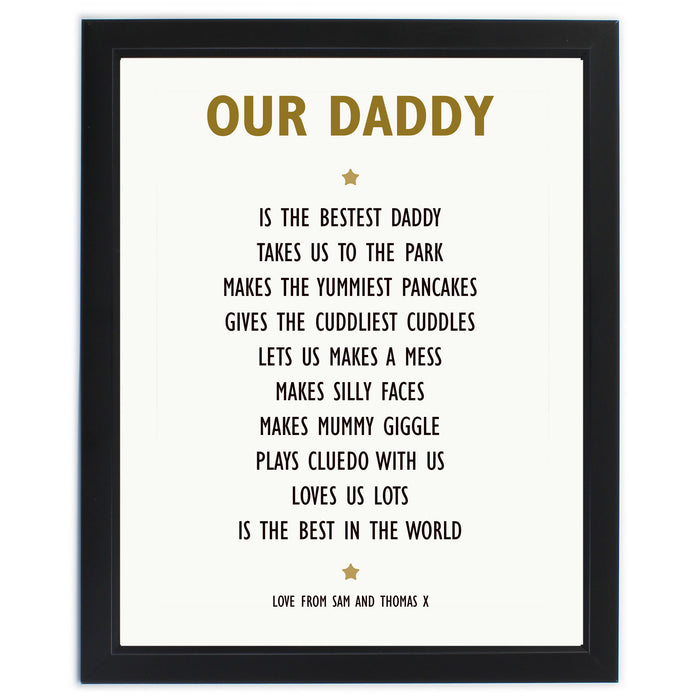 Personalised List of Love Black Framed Print - The Gift Cabin UK