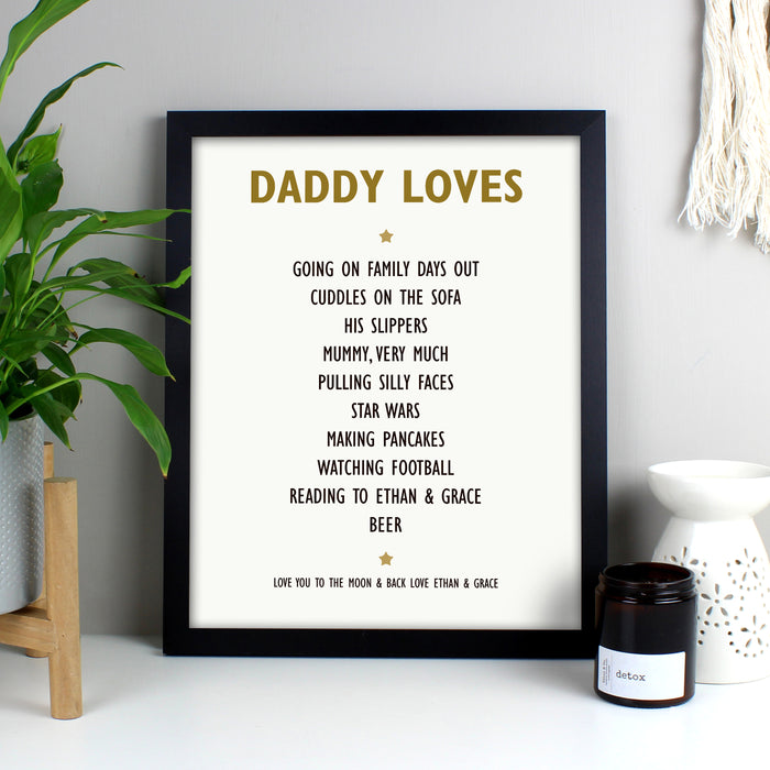 Personalised List of Love Black Framed Print - The Gift Cabin UK