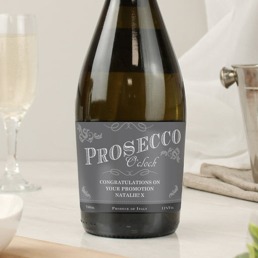 Personalised 'Prosecco O'Clock' Bottle of Prosecco - The Gift Cabin UK