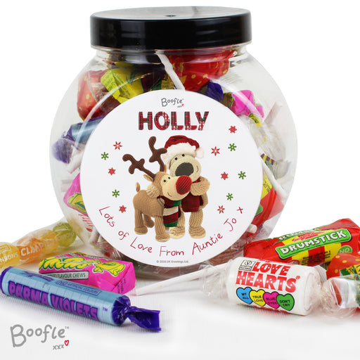 Personalised Boofle Christmas Reindeer Sweet Jar - The Gift Cabin UK