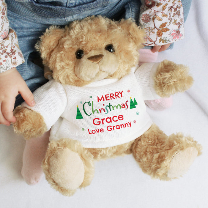 Personalised Merry Christmas Teddy Bear