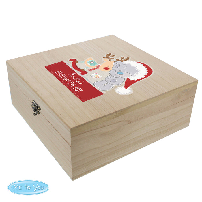 Personalised Colourful Tiny Tatty Teddy Large Wooden Christmas Eve Box - The Gift Cabin UK