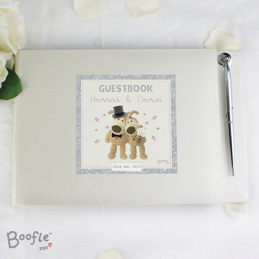 Personalised Boofle Wedding Hardback Guest Book & Pen - The Gift Cabin UK