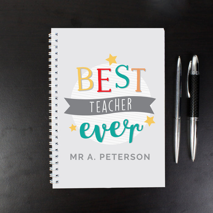 Personalised 'Best Teacher Ever' A5 Notebook