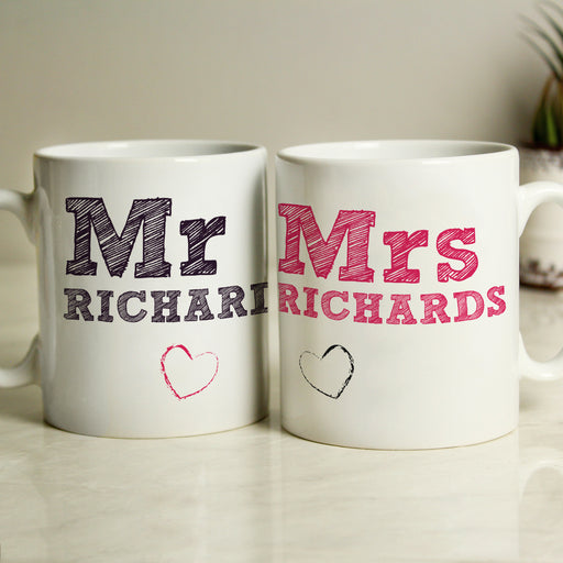 Personalised MR & MRS MUG SET - The Gift Cabin UK