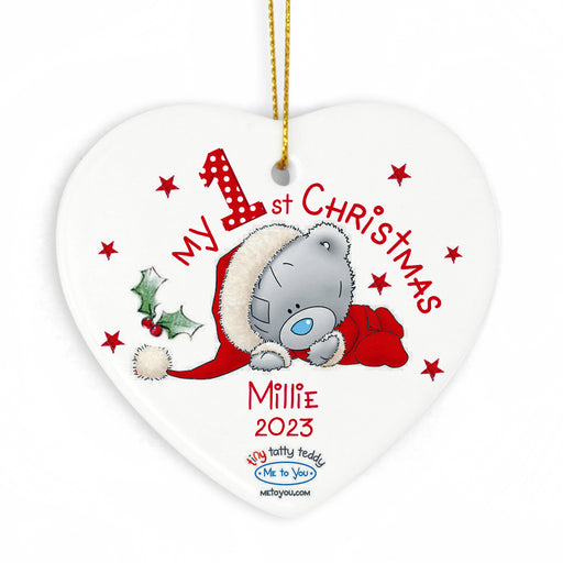 Personalised Me to You My 1st Christmas Ceramic Heart Decoration - The Gift Cabin UK