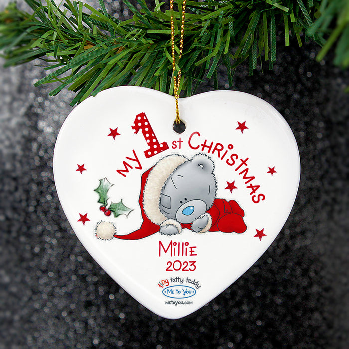 Personalised Me to You My 1st Christmas Ceramic Heart Decoration - The Gift Cabin UK