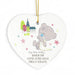 Personalised Tiny Tatty Teddy Christening Ceramic Heart Decoration - The Gift Cabin UK