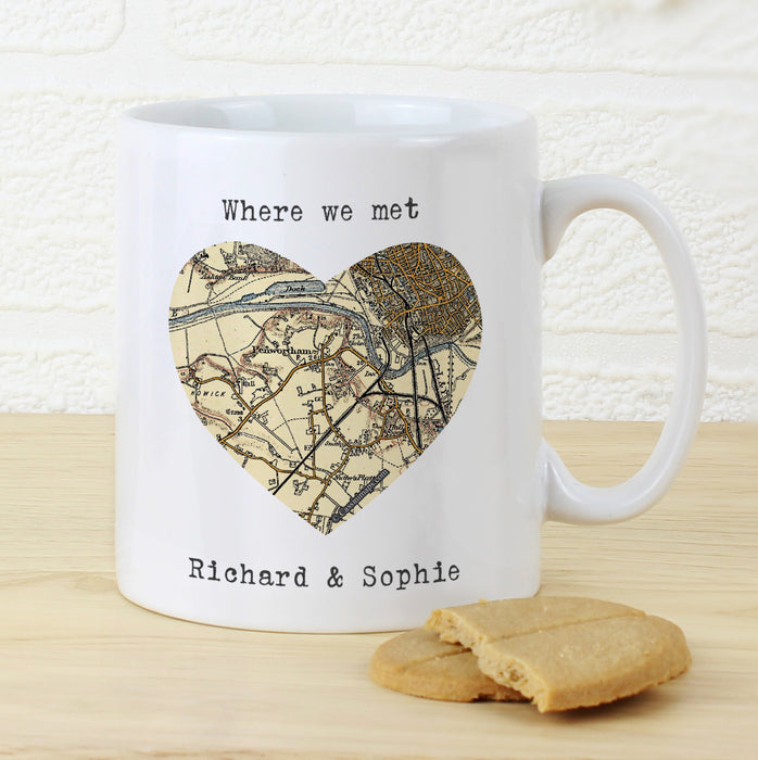 Personalised 1896 - 1904 Revised New Map Heart Mug - The Gift Cabin UK