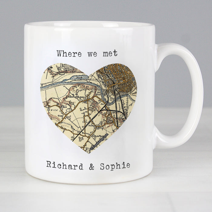 Personalised 1896 - 1904 Revised New Map Heart Mug - The Gift Cabin UK